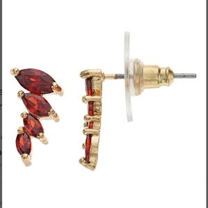 LC Lauren Conrad Red Crystal Wing Stud Earrings